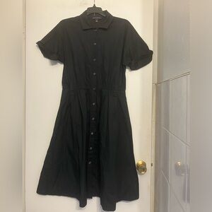 Banana republic poplin shirt dress with pockets full button up size 6 (small)